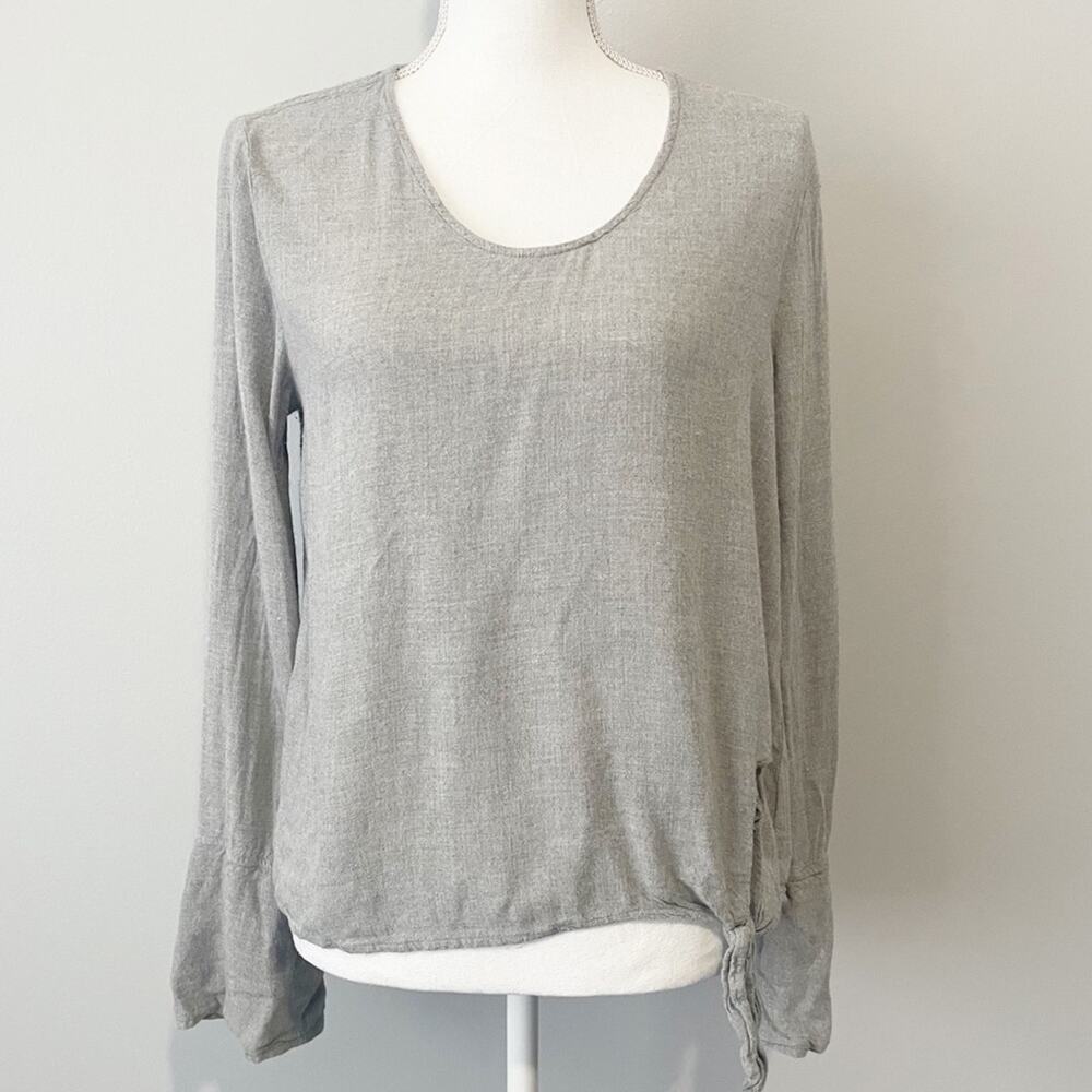 Cloth & Stone gray side tie top high low soft size small Anthropologie - Picture 1 of 9